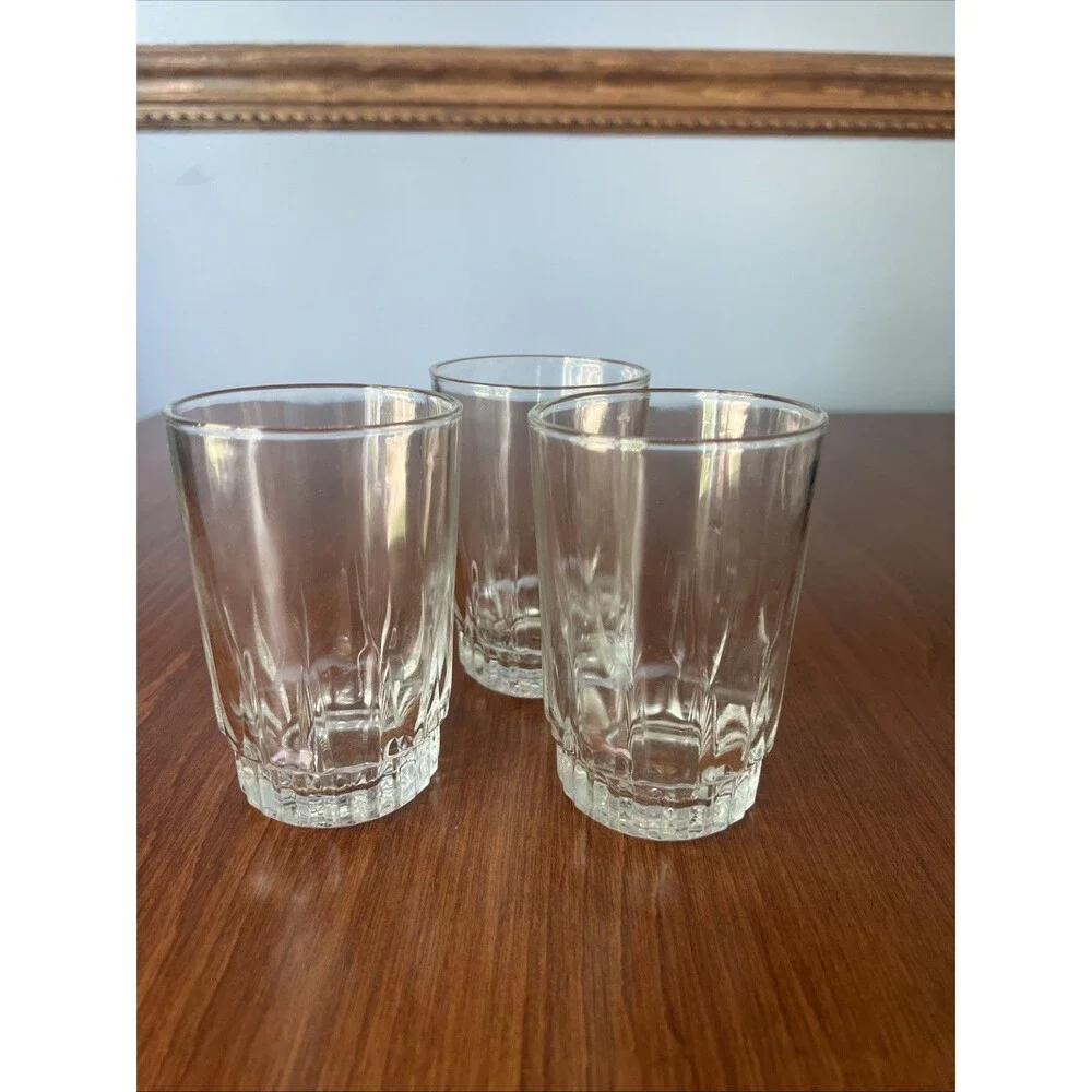 KIG Indonesia Clear 8 Oz Glass Tumblers Water Juice Glasses Set of 3